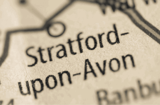 Map Showing Stratford Upon Avon