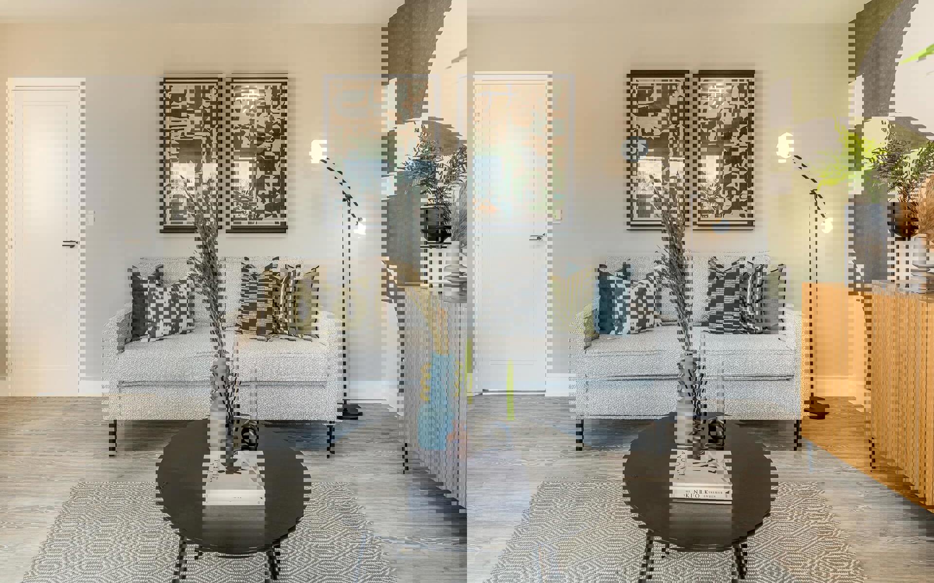 Wolverton Mill Poplar Living Room With Sofa And Coffee Table