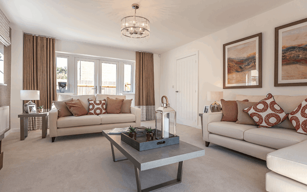 The Hedgerows living room development available for market sale