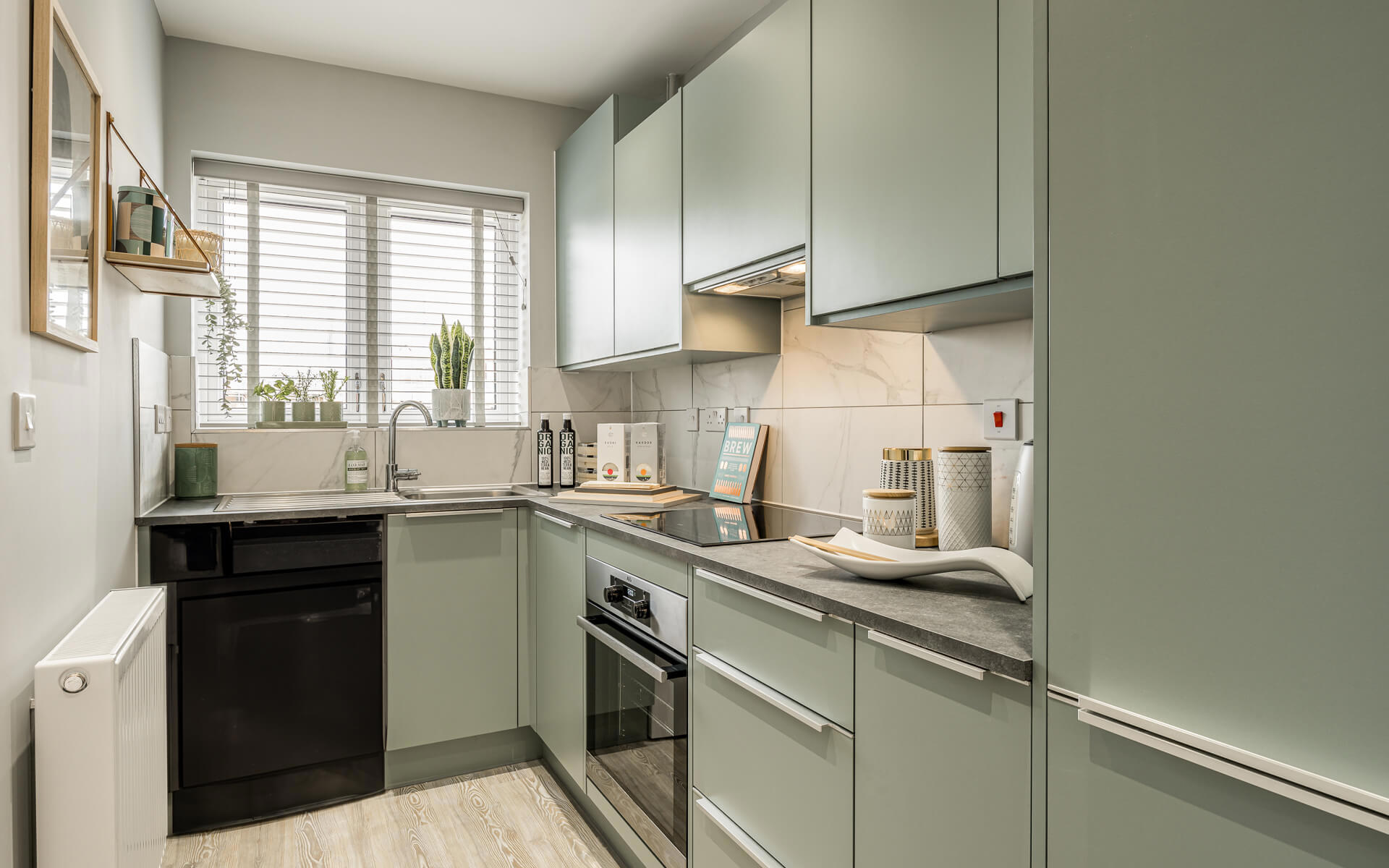 Wolverton Mill Fern Fitted Kitchen In Blue Colour Palette
