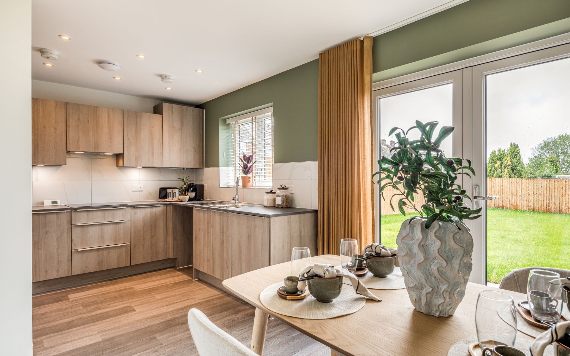 Wolverton Mill Birch Kitchen Dining Area With Patio Doors